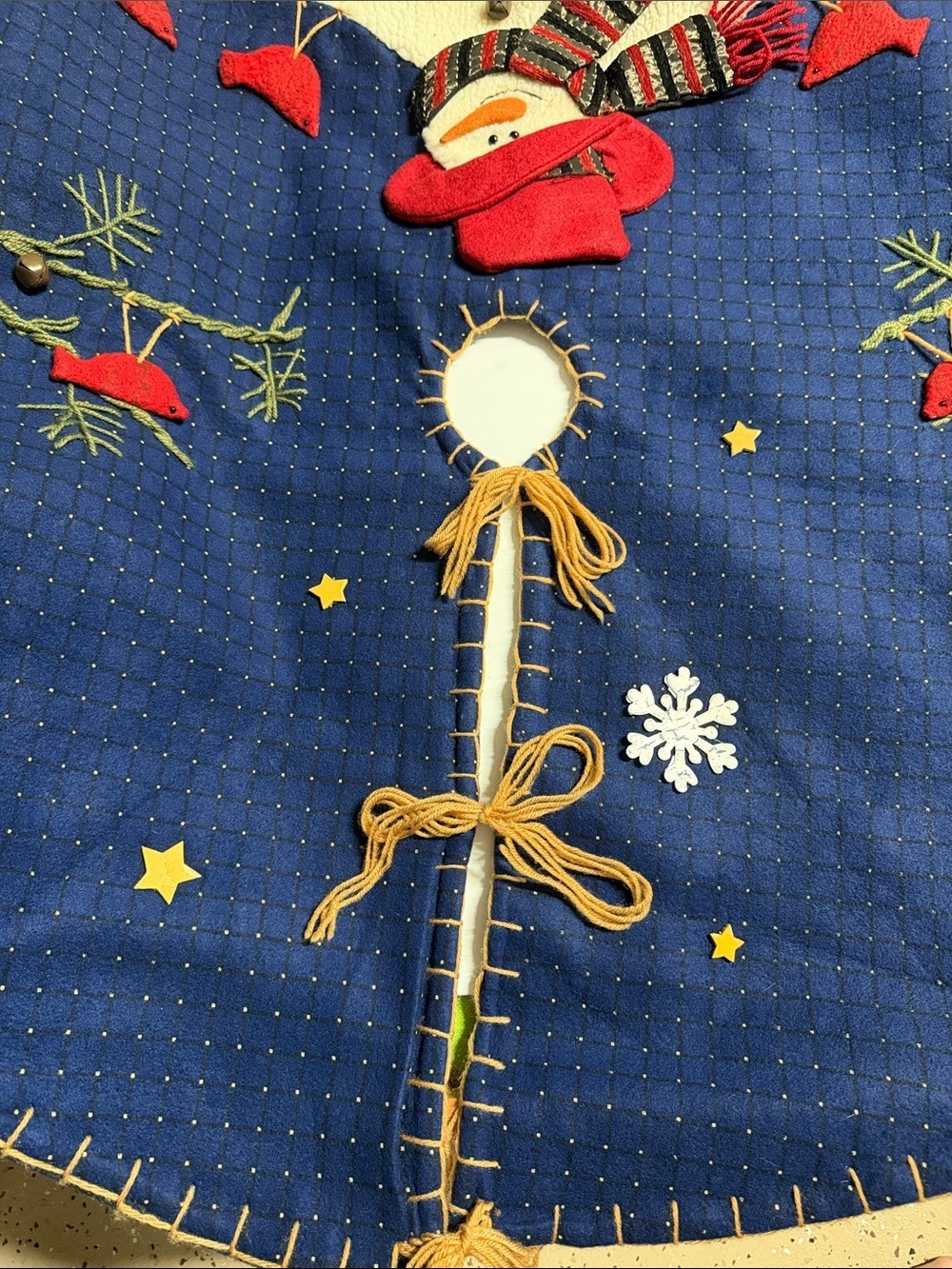 Navy Sky Snowman Tree Skirt 42 Inch - Picture 8 of 16